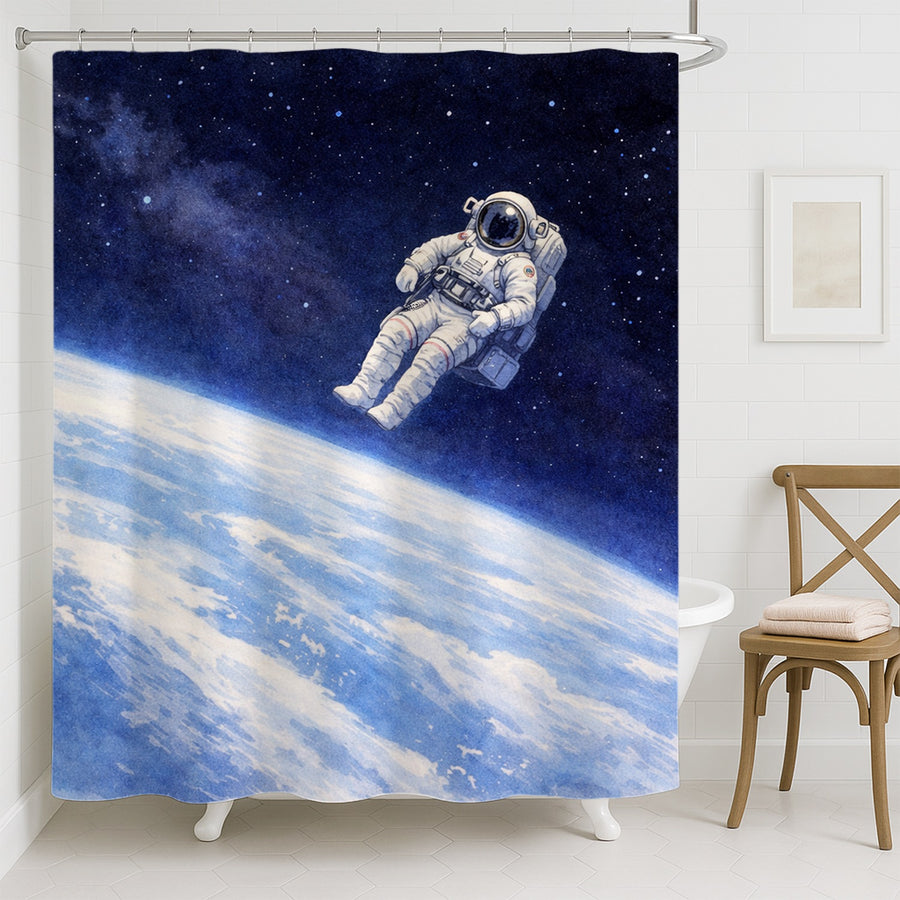 Feblilac Space Walk Shower Curtain