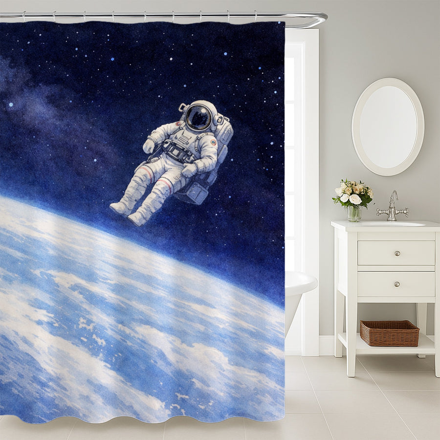 Feblilac Space Walk Shower Curtain