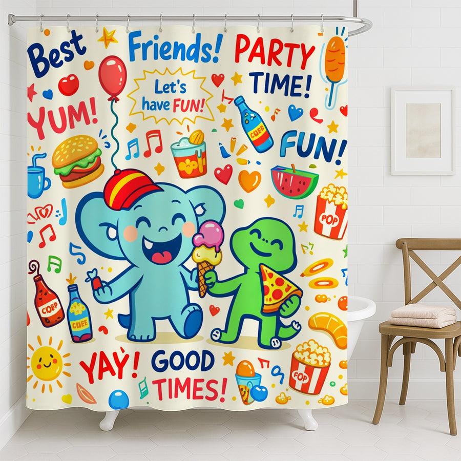 Feblilac Fun Alien Shower Curtain
