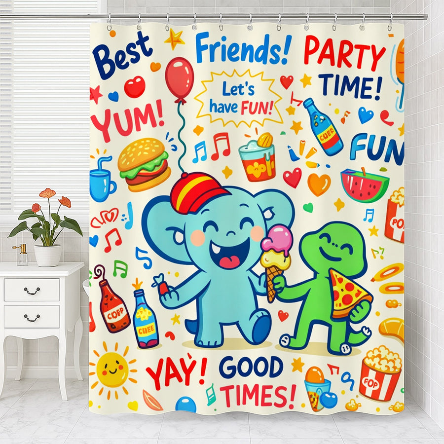 Feblilac Fun Alien Shower Curtain