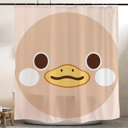 Feblilac Duck Shower Curtain with Hooks