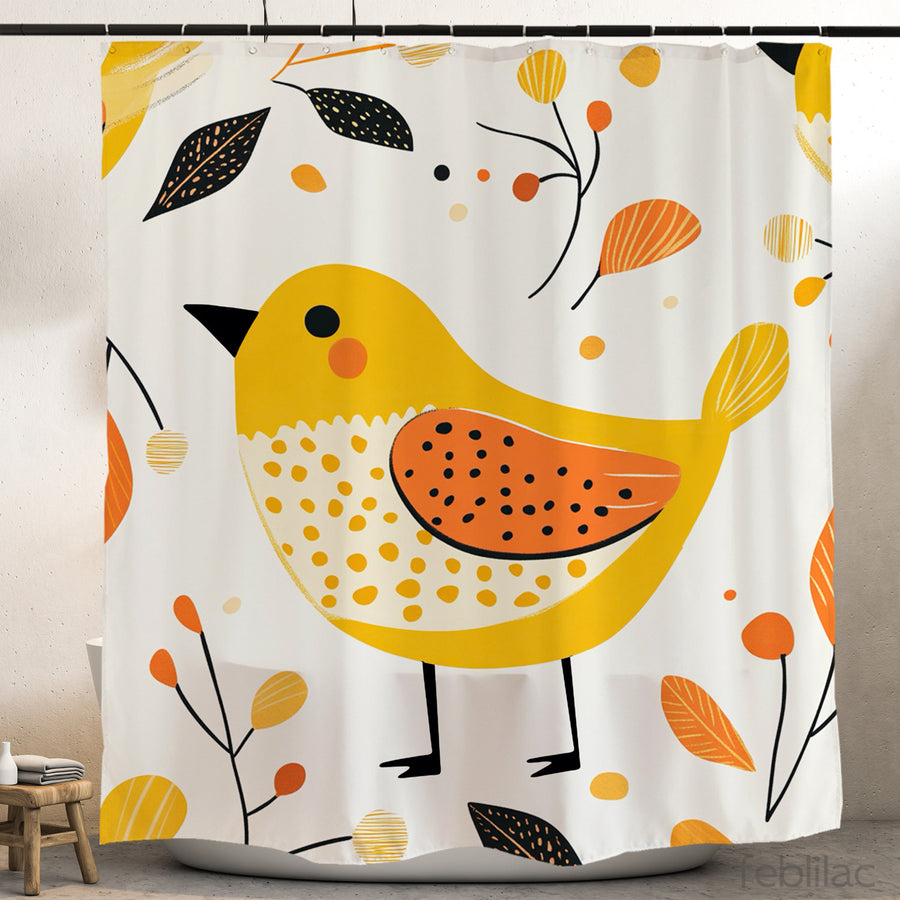 Feblilac Little Sparrow Shower Curtain with Hook