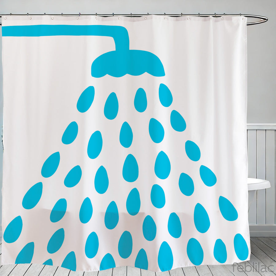 Feblilac Cute Showerhead Shower Curtain with Hooks for Bathroom Decor - view 2