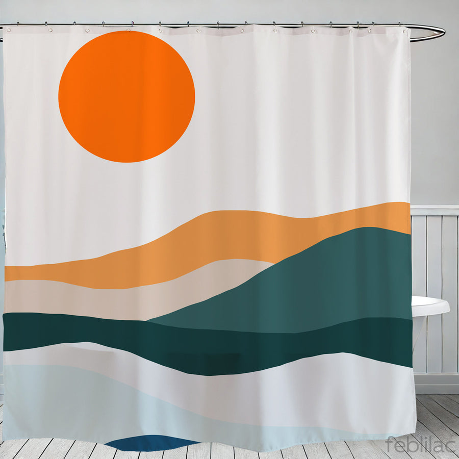 Feblilac Blue Mountains Shower Curtain with Hook - view 2
