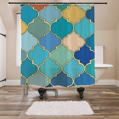 Feblilac Colorful Moroccan Pattern Shower Curtain