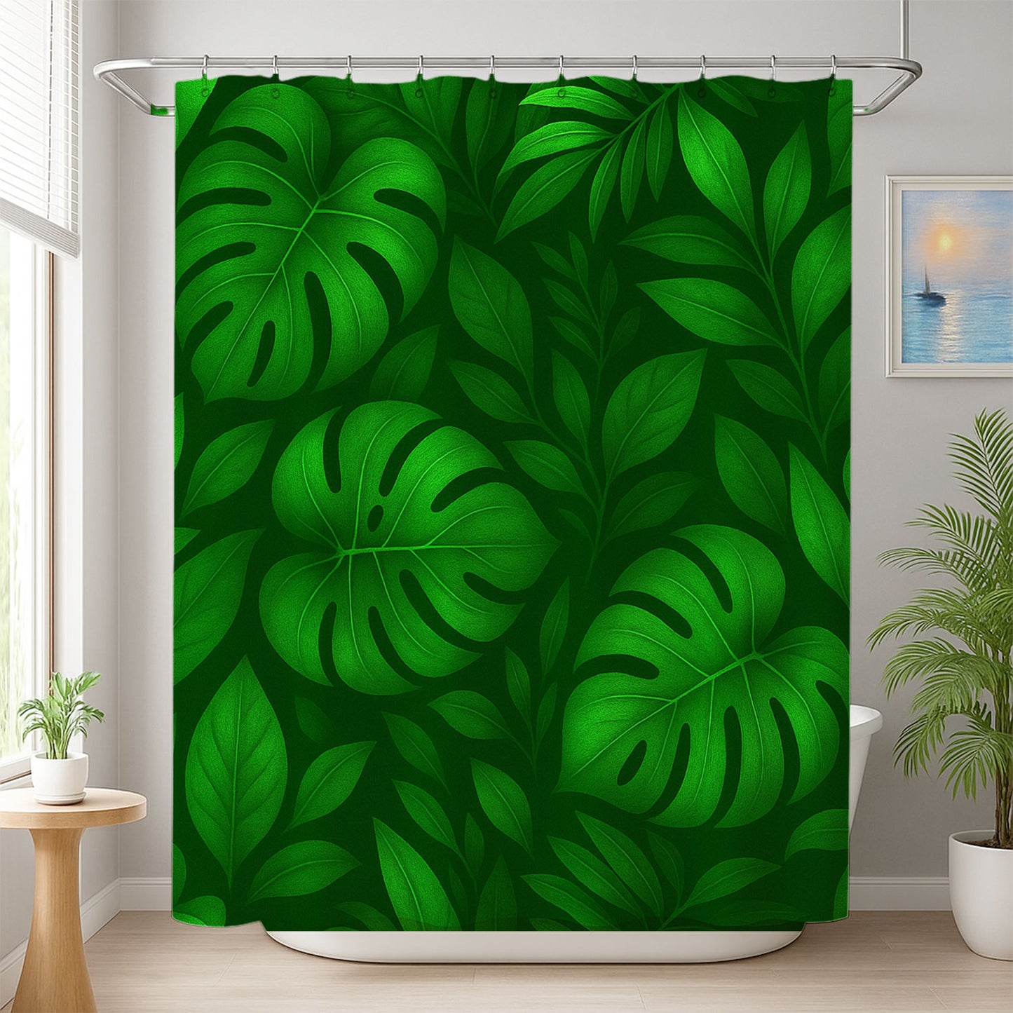 Tropical Palm Leaves Shower Curtain