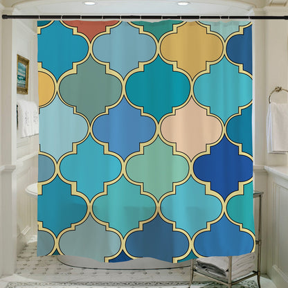 Feblilac Colorful Moroccan Pattern Shower Curtain