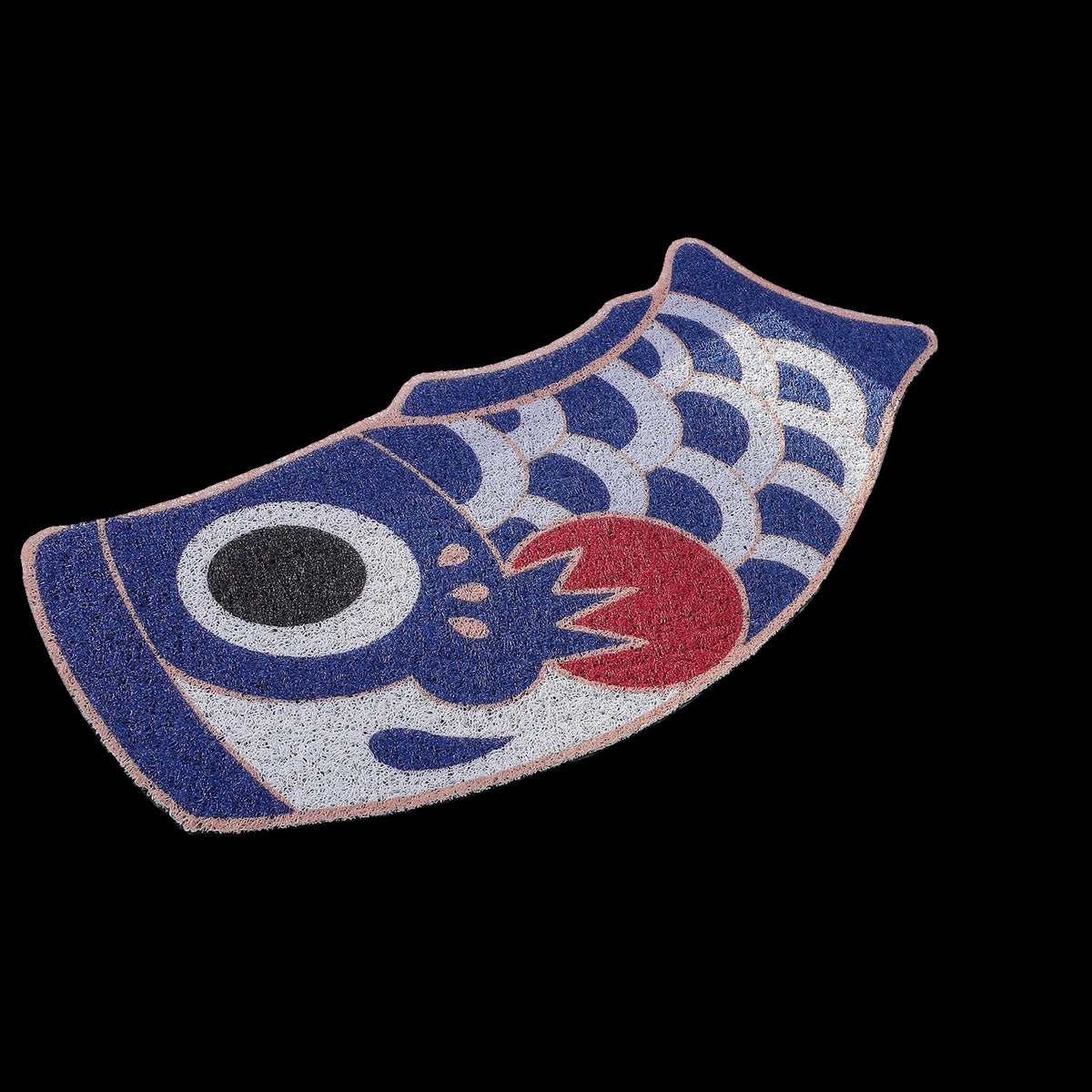 Feblilac Deep Blue Koinobori Carp Flag PVC Coil Door Mat