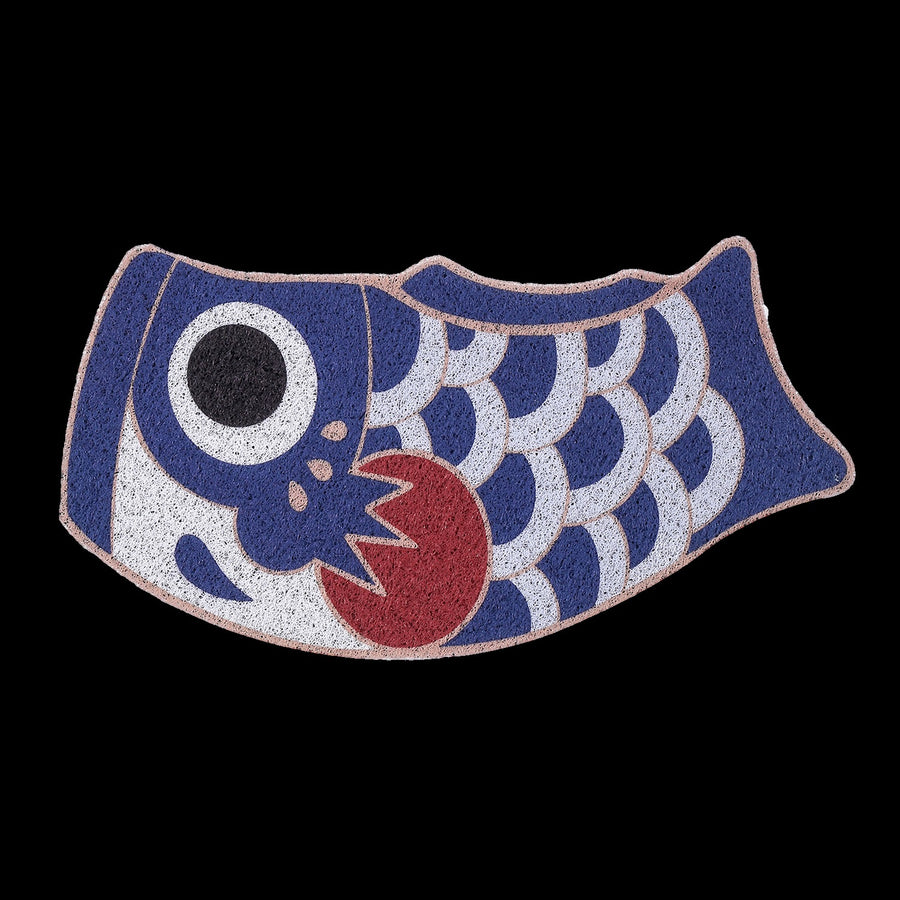 Feblilac Deep Blue Koinobori Carp Flag PVC Coil Door Mat