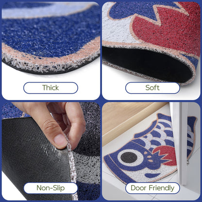 Feblilac Deep Blue Koinobori Carp Flag PVC Coil Door Mat