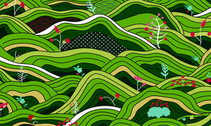 Feblilac Green Field PVC Coil Door Mat