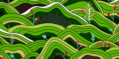 Feblilac Green Field PVC Coil Door Mat