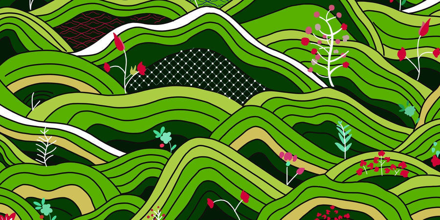 Feblilac Green Field PVC Coil Door Mat