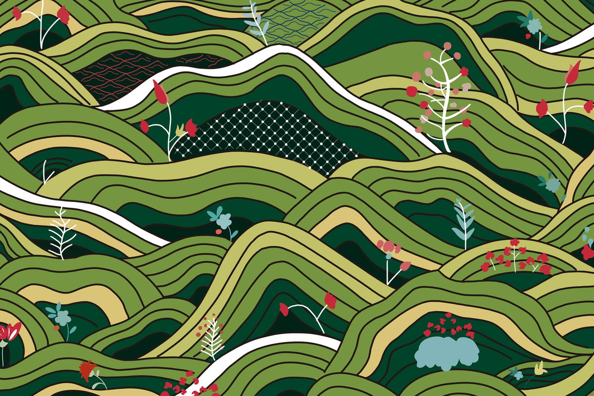 Feblilac Green Field PVC Coil Door Mat