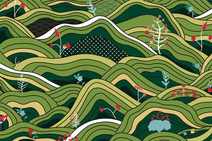 Feblilac Green Field PVC Coil Door Mat