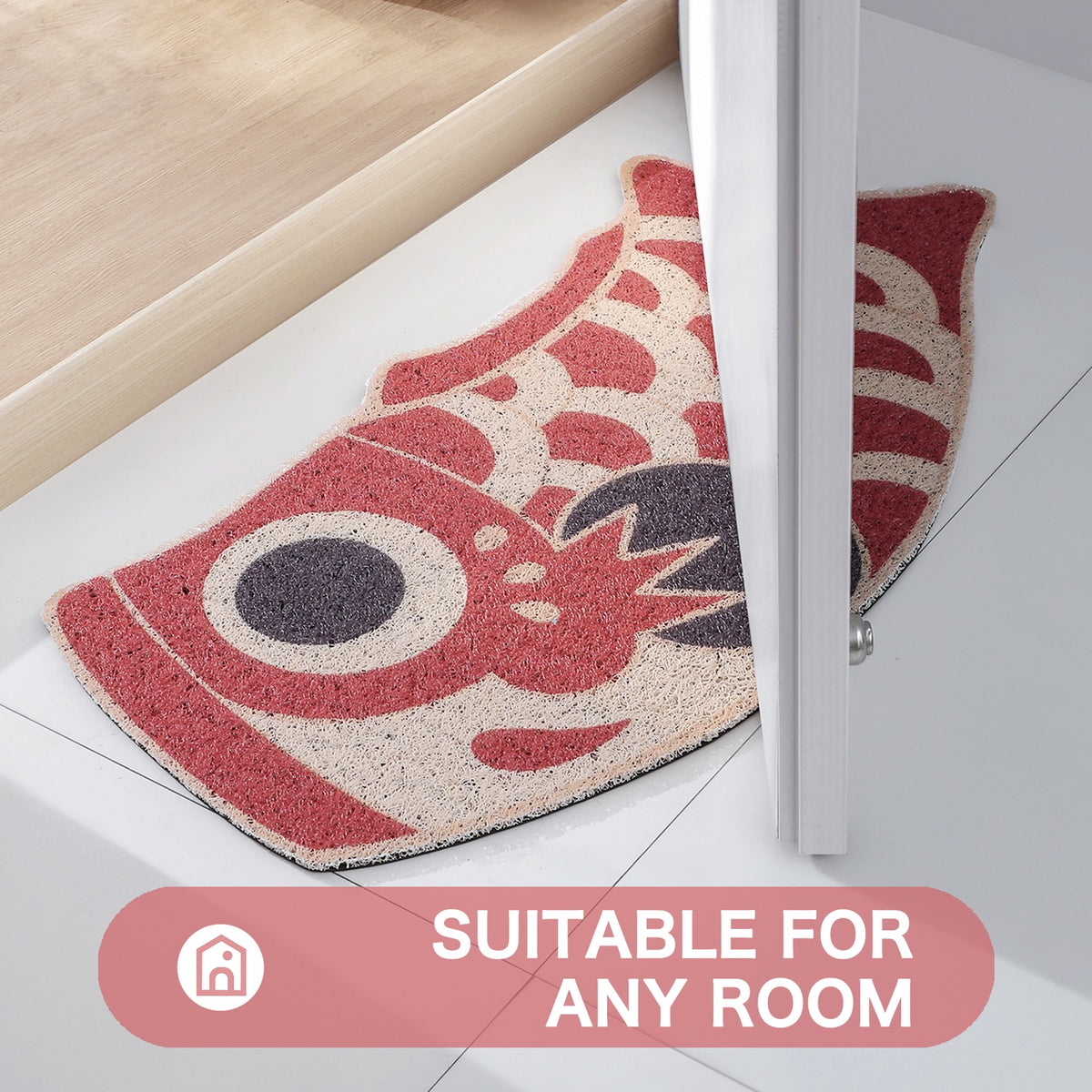 Feblilac Yellow and Red Koinobori Carp Flag PVC Coil Door Mat