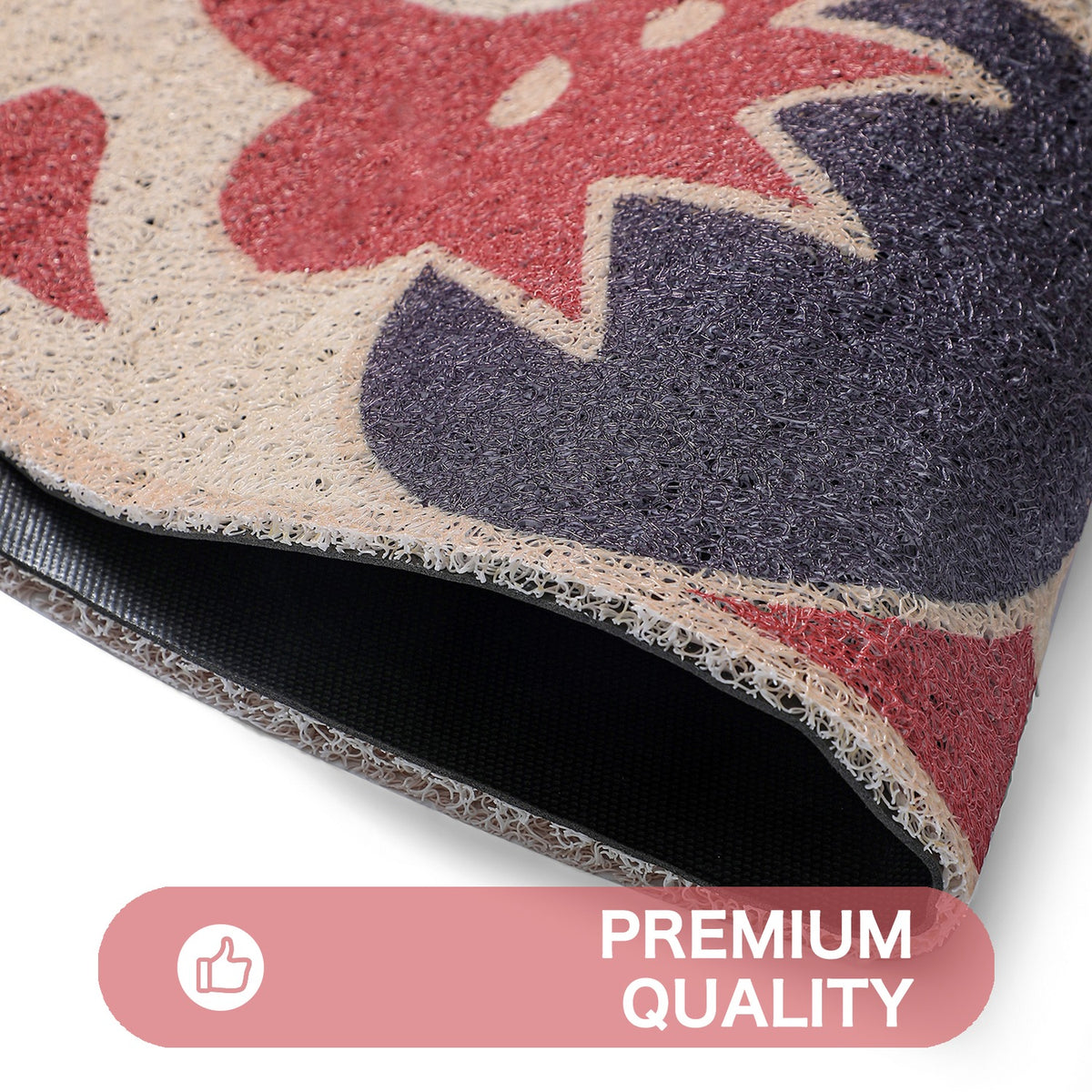 Feblilac Yellow and Red Koinobori Carp Flag PVC Coil Door Mat