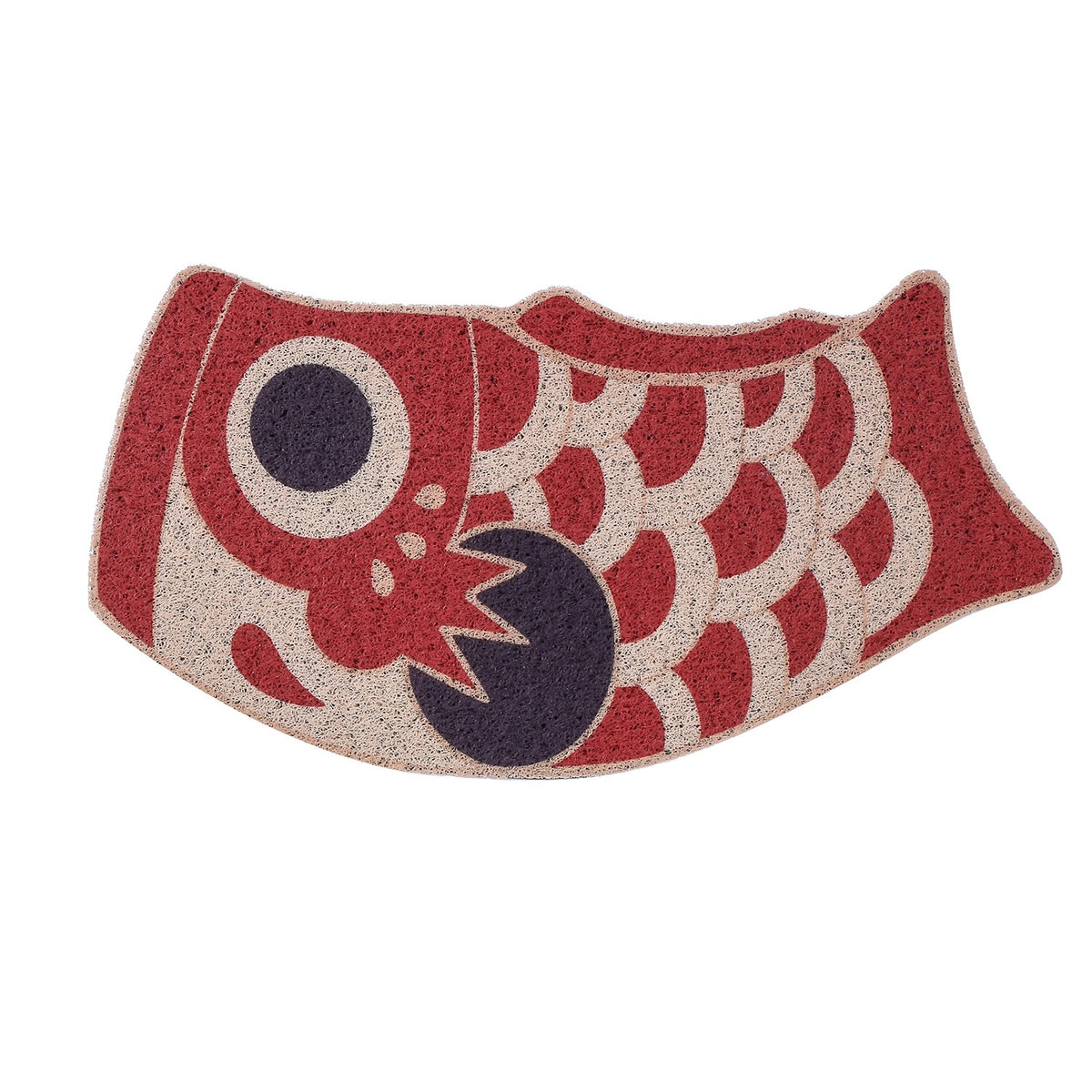 Feblilac Yellow and Red Koinobori Carp Flag PVC Coil Door Mat