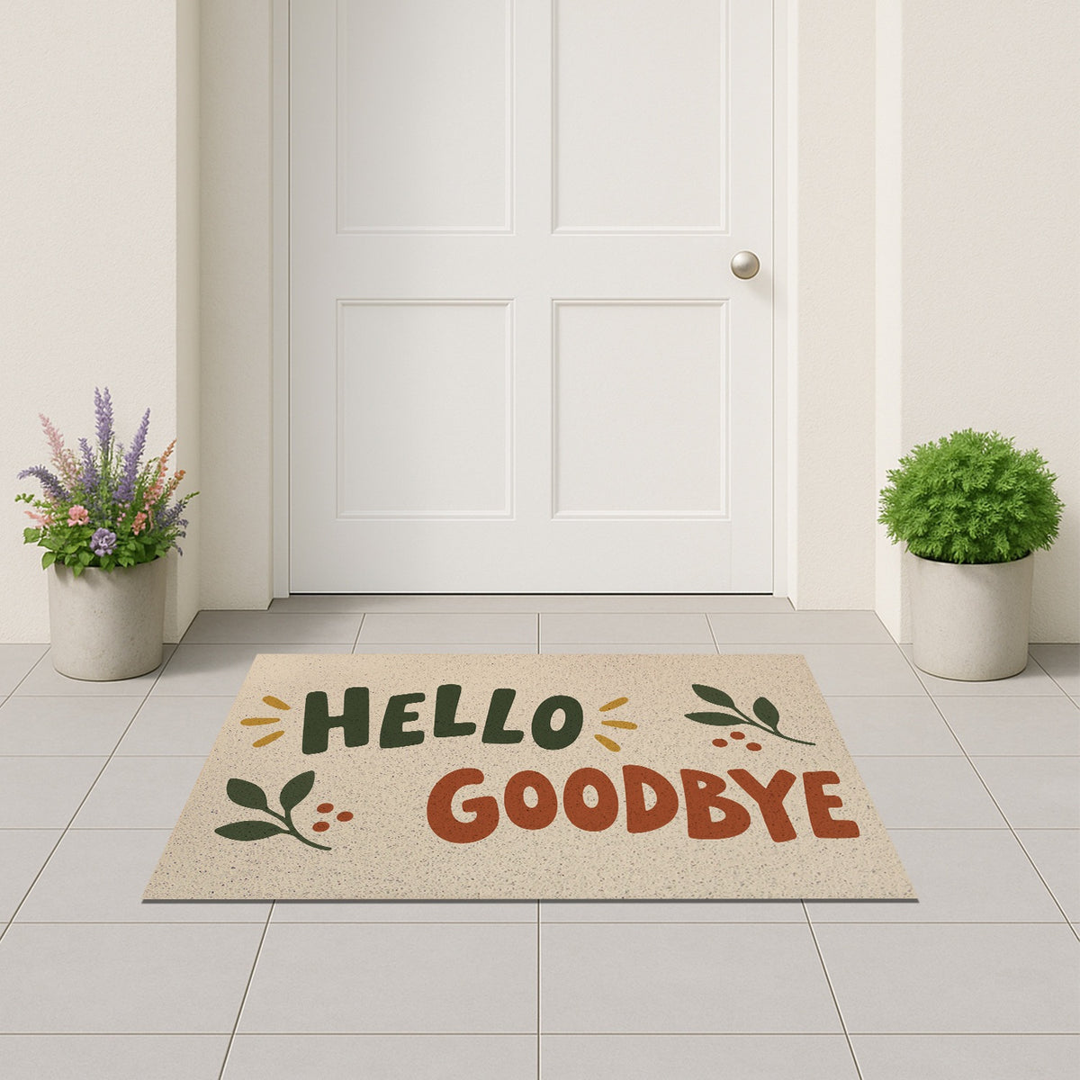 Feblilac Hello Goodbye PVC Coil Door Mat