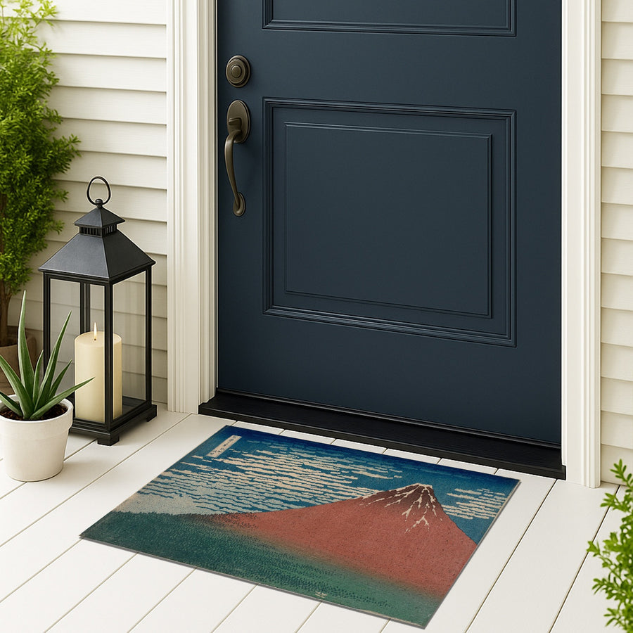 Feblilac Ukiyo-e Red Fuji PVC Coil Door Mat