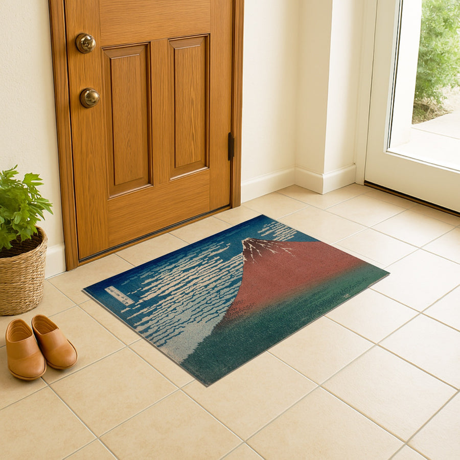 Feblilac Ukiyo-e Red Fuji PVC Coil Door Mat