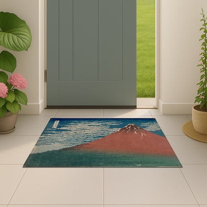 Feblilac Ukiyo-e Red Fuji PVC Coil Door Mat