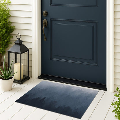Feblilac Deep Blue Gradient Mountains PVC Coil Door Mat