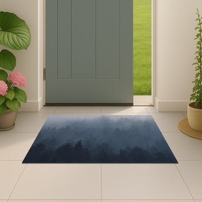 Feblilac Deep Blue Gradient Mountains PVC Coil Door Mat