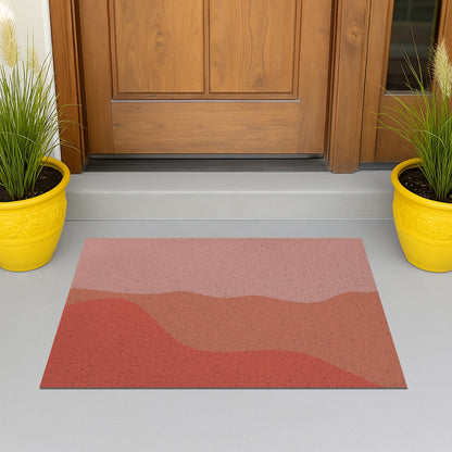 Feblilac Red Tone Mountains PVC Coil Door Mat
