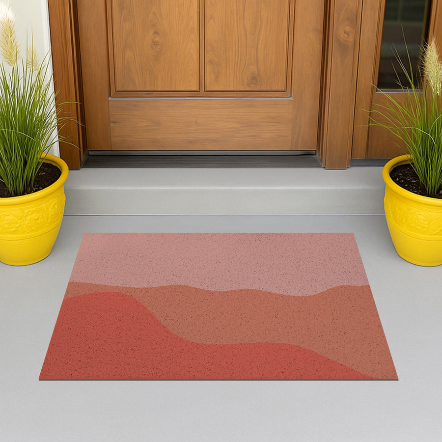 Feblilac Red Tone Mountains PVC Coil Door Mat