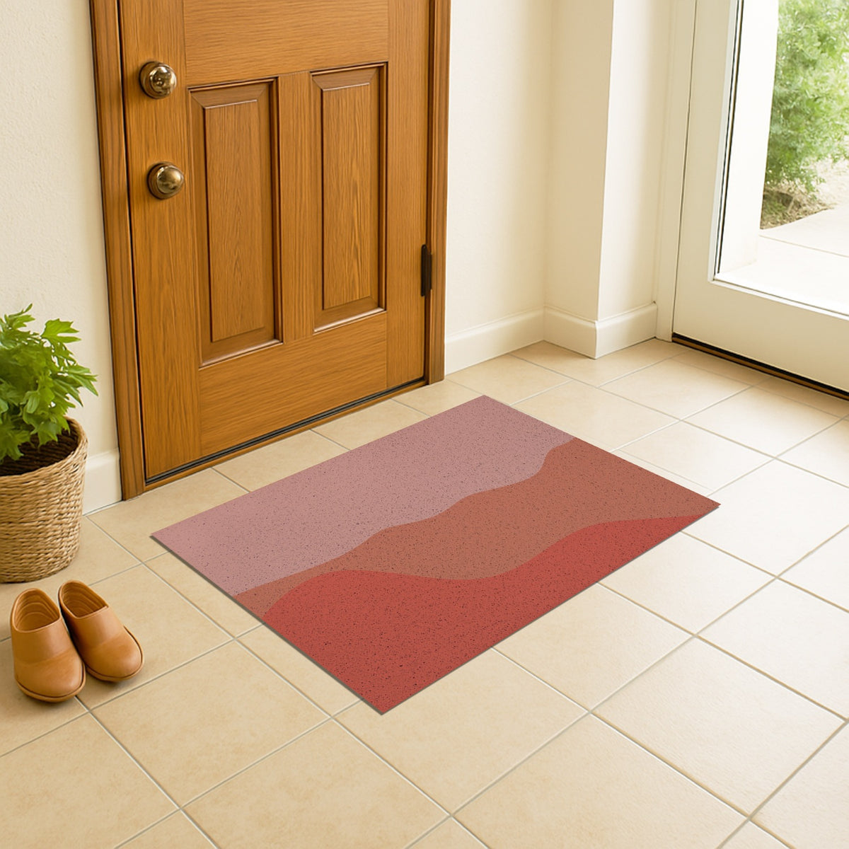 Feblilac Red Tone Mountains PVC Coil Door Mat