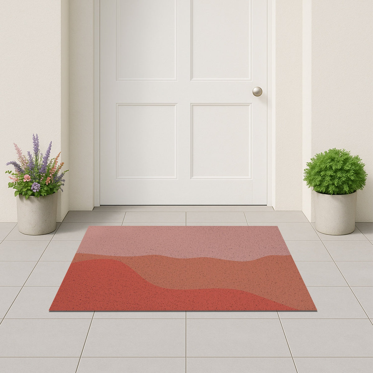 Feblilac Red Tone Mountains PVC Coil Door Mat