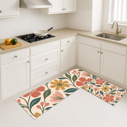 Feblilac Green Ground Orchid PVC Coil Door Mat