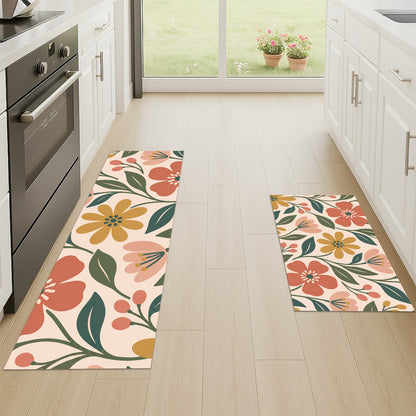 Feblilac Green Ground Orchid PVC Coil Door Mat
