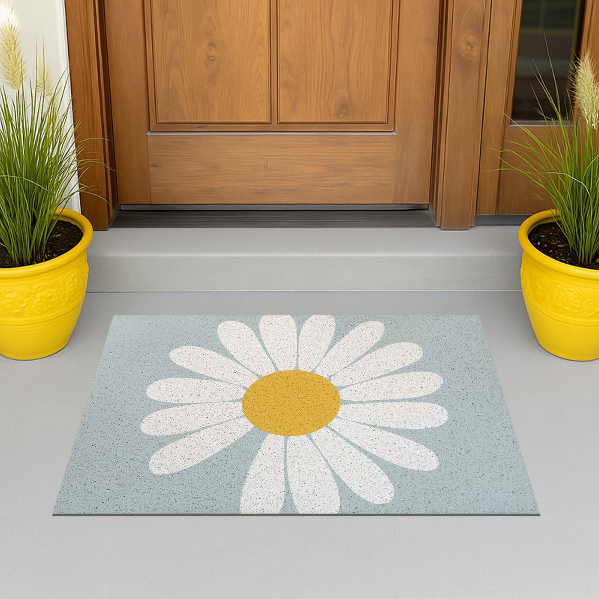 Feblilac Half Circle Daisy PVC Coil Door Mat