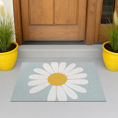 Feblilac Half Circle Daisy PVC Coil Door Mat