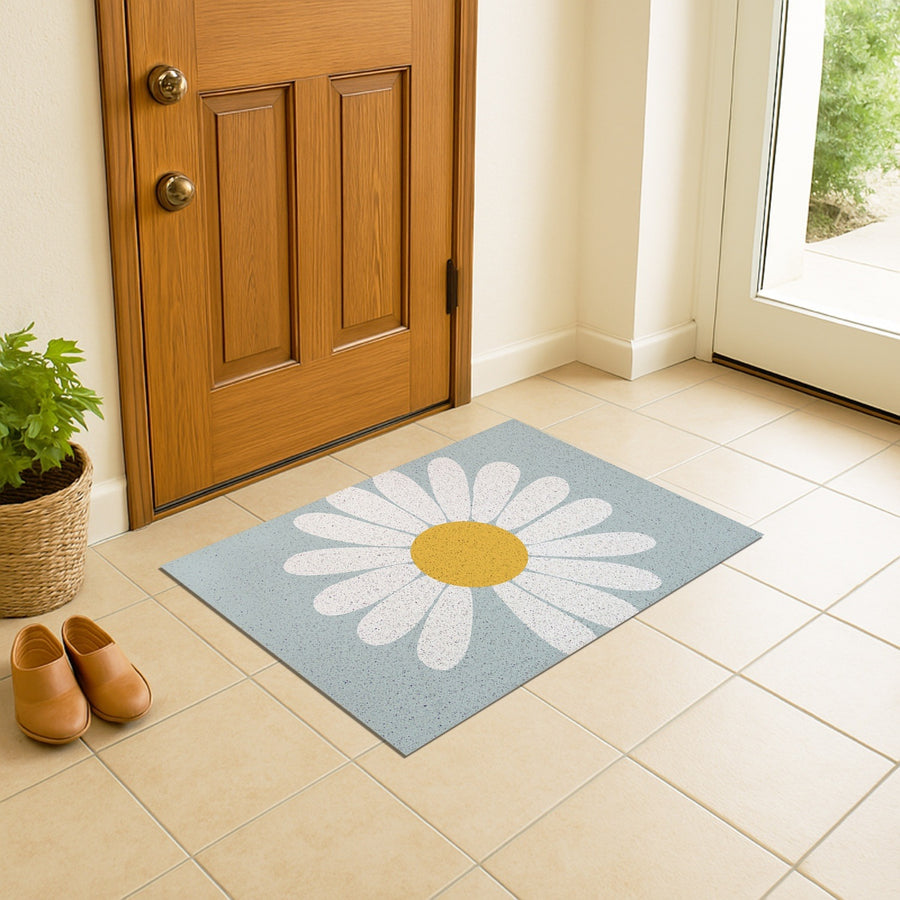 Feblilac Half Circle Daisy PVC Coil Door Mat