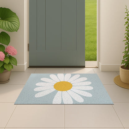 Feblilac Half Circle Daisy PVC Coil Door Mat