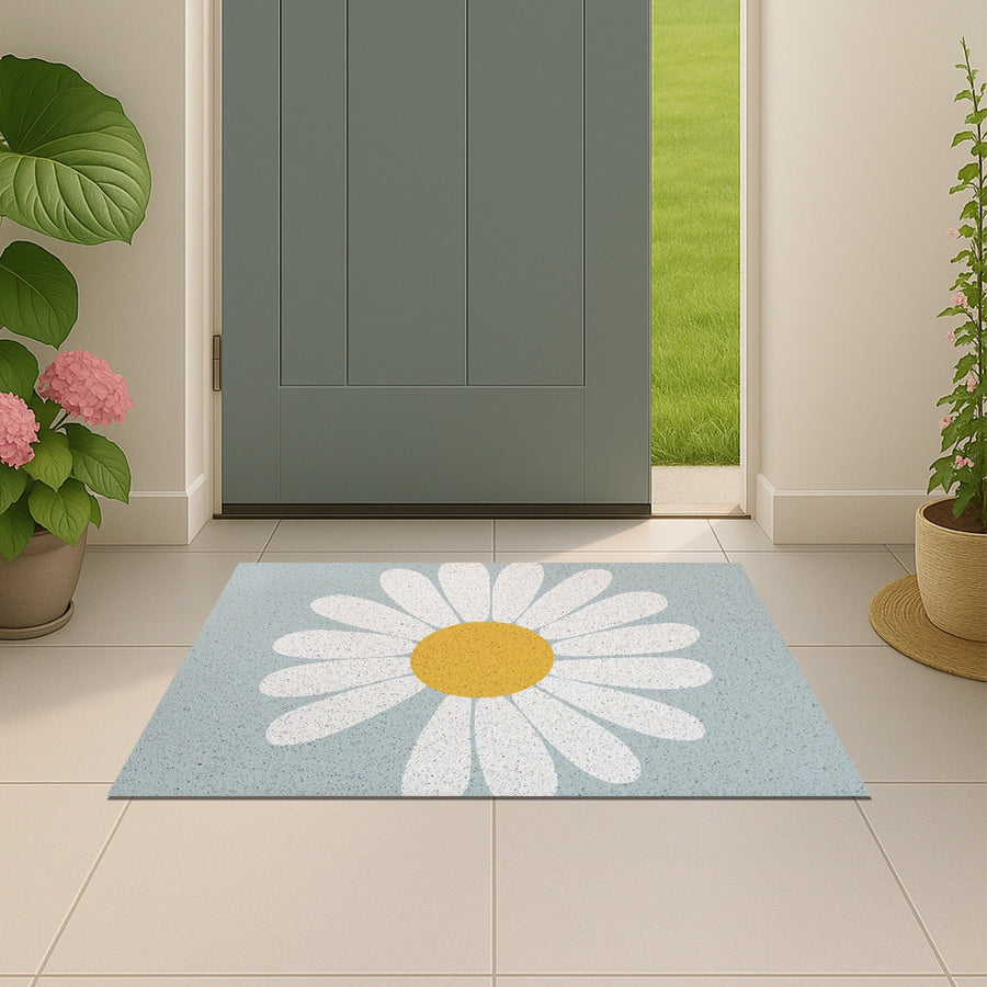 Feblilac Half Circle Daisy PVC Coil Door Mat