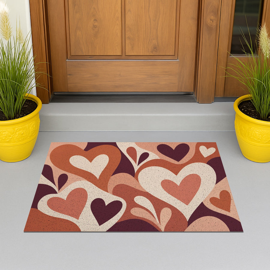 Feblilac Single Heart PVC Coil Door Mat