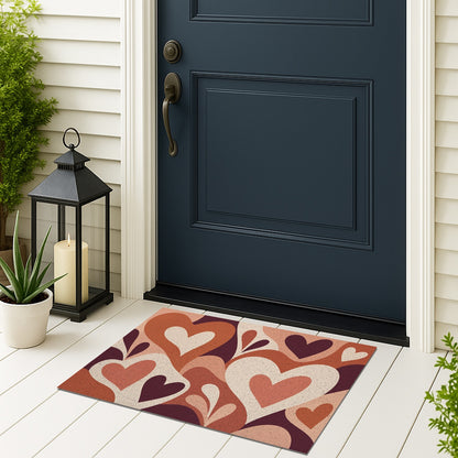 Feblilac Single Heart PVC Coil Door Mat
