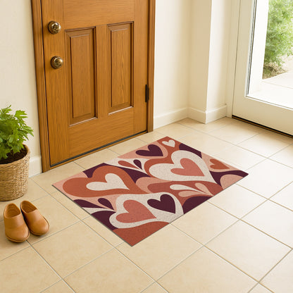 Feblilac Single Heart PVC Coil Door Mat
