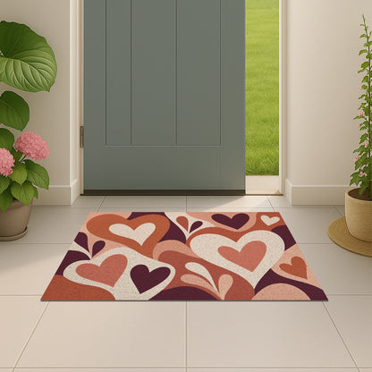 Feblilac Single Heart PVC Coil Door Mat