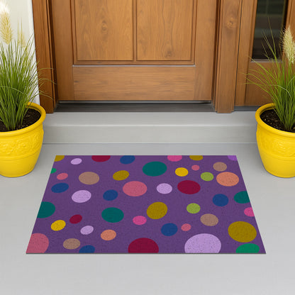 Feblilac Purple Polka Dot PVC Coil Door Mat