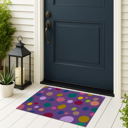 Feblilac Purple Polka Dot PVC Coil Door Mat