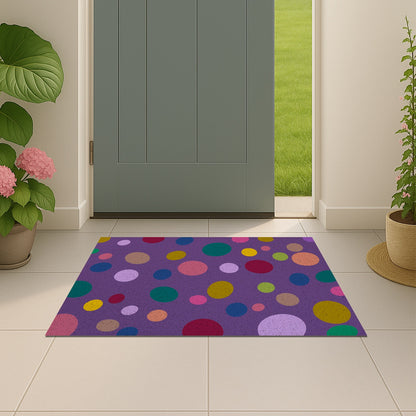 Feblilac Purple Polka Dot PVC Coil Door Mat