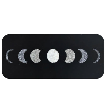 Feblilac Black Ground Moon Phases Runner PVC Coil Door Mat