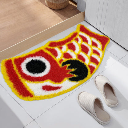 Feblilac Red and Blue Koinobori Carp Flag PVC Coil Door Mat