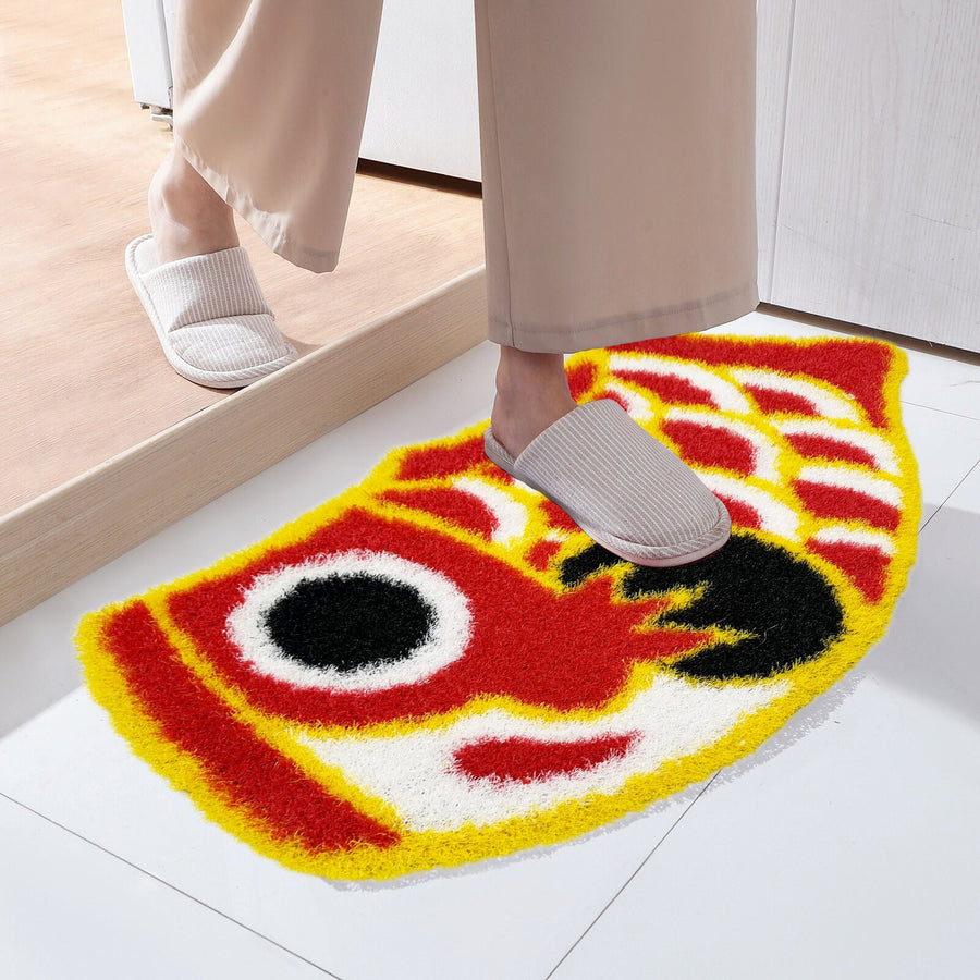 Feblilac Red and Blue Koinobori Carp Flag PVC Coil Door Mat
