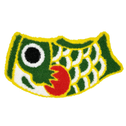 Feblilac Red and Blue Koinobori Carp Flag PVC Coil Door Mat